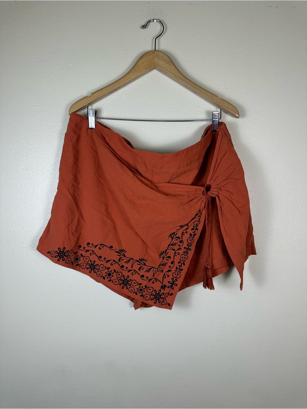 SHEIN Women 3XL Bohemian Whimsy Fairy Festival Orange Cotton Skort